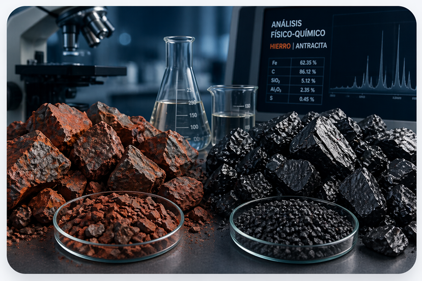 Análisis de laboratorio de minerales y carbón